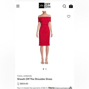 Yigal Azrouel Red Off-Shoulder Dress
